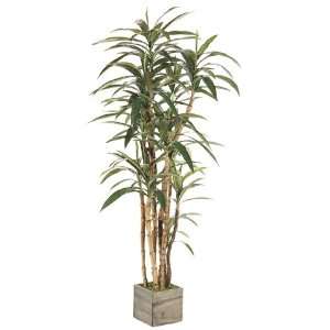  Pack of 2 Decorative Yucca Trees with Wooden Square Pots 5 