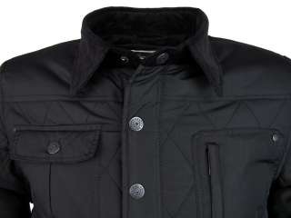   Shotwell Quilted Hunter Style Military Jacket/ Coat   Black  