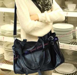 New PU Leather Handbag Totes Purse Retro Buckle Style Satchel Shoulder 