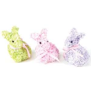  Club Pack of 12 Textured Glitter Hydrangea Easter Bunny 