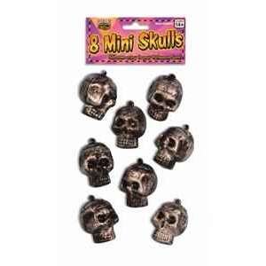  Mini Metallic Skulls   8/Pkg Prop Decoration