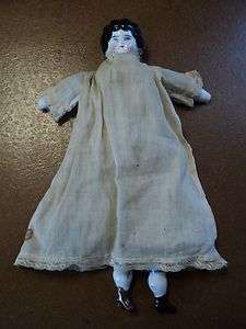   Antique Rare Porcelain Straw Doll Georgian Period w/ Clothes  