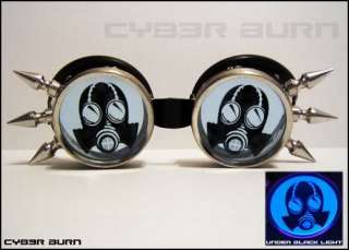 Customizable Gas Mask Goggles Cyber Goth Industrial UV  