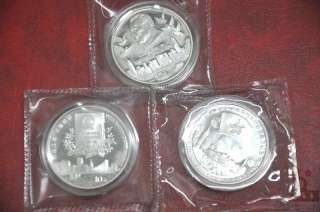 3pcs 1995 & 1996 &1997 1oz silver coins   HongKong return to China 
