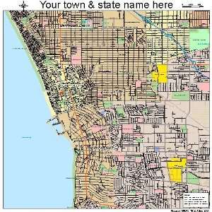  Street & Road Map of Redondo Beach, California CA 