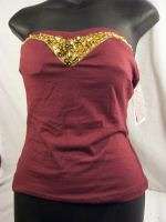 XOXO Gold Sequin Trimmed Tube Top Sz. M  