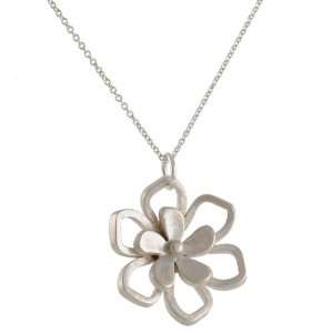 DAPHNE OLIVE  Large Cutout Flower Necklace in Sterling 