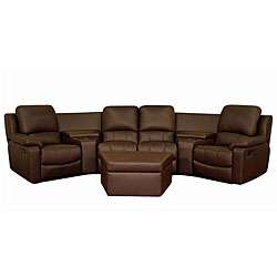   Leather 7 piece Recliner Sectional Seating w/ Ottoman  