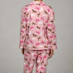 Leisureland Womens Horse Print Flannel Pajamas  