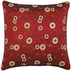 Decorative Floral Swirl Red Cushion Cover  
