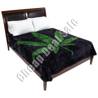  Bed Spread Marijuana Weed Pot Leaf Soft Plush Fleece King Queen New 