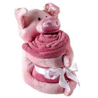 Hudson Baby Plush Animal Blanket Pig, Monkey, Elephant  