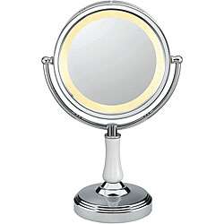 Conair BE70 Polished Chrome and Porcelain Round Illuminated Mirror 
