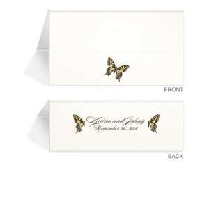   Place Cards   Butterfly Taupe Pewter In Frame