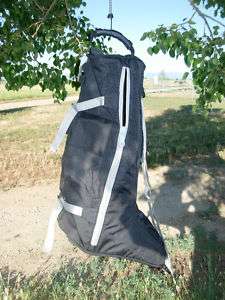 Tall Boot Bag black nylon fleece interior travel straps  