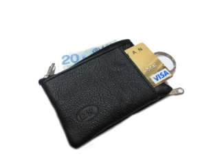 Leather ID CARD Holder Neck Pouch Wallet Black NEW US  
