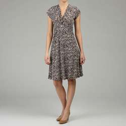 Connected Apparel Womens Brown Jersey Dress  