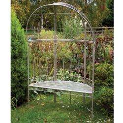 Laura Ashley Oyster Metal Canopied Garden Bench  