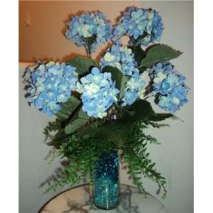  Blue Hydrangea Silk Flower Arrangement