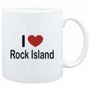  Mug White I LOVE Rock Island  Usa Cities Sports 