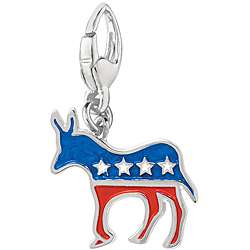 Sterling Silver Democrat Donkey Charm  
