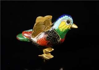Vintage Cooper Enamel Figurine BIRD Cloisonne  