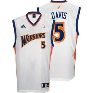 Baron Davis Jersey adidas White Replica #5 Golden State Warriors 