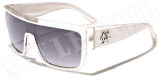 Biohazard Squared Goggle Mens Designer Sunglasses with Metal Logo on 