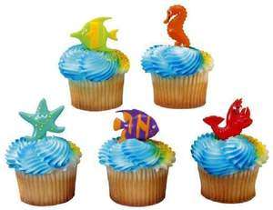 Sea Creatures Jewel Fish Cake Cupcake Pick Decoration Toppers Party 
