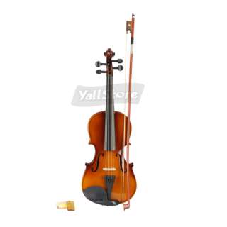 size Natural Acoustic Violin + Case+ Bow + Rosin Brand New  