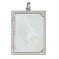 Platinum Mother of Pearl Opening Book Pendant 
