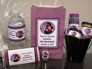   Birthday Party PDF CDw/ Favor Water Candy Bar Popcorn Bubble Label