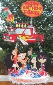 Phineas and Ferb Inspired Cake Topper Centerpiece Birthday  