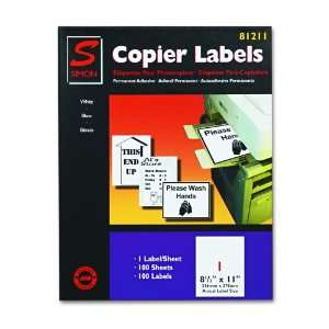  Simon 81212 Laser printer labels, 8 1/2 x 11, white, 25 