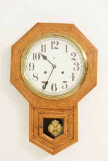 This Waterbury clock is in working order and includes the key. The 
