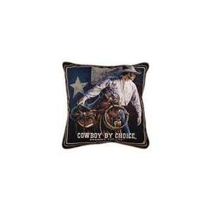  Cowboy by Choice Texas Decorative Accent Throw Pillow 17 x 