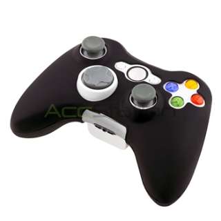   BLACK RUBBER SILICONE GEL SKIN CASE COVER FOR XBOX 360 SLIM CONTROLLER