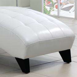 Axis White Faux Leather Chaise Lounge Chair  