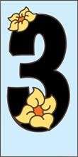 House Numbers 3 x 6 CERAMIC TILE Flowers Floral  