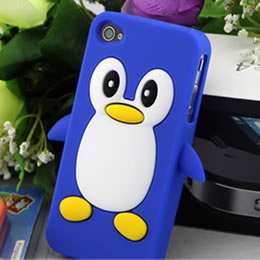   Cute Penguin Silicone Soft Case Cover Skin For Apple iPhone 4 4G 4S S