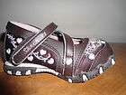 adorable brown w pink hearts leather velcro skechers size 4