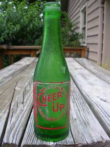 Cheer Up Green Soda Bottle with Color Lable  