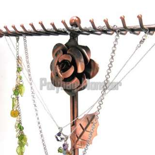 16Hook Metal Rose Rack Jewelry Necklace Display Stand  