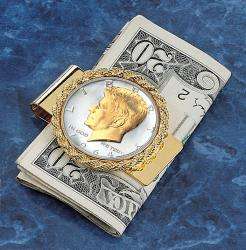 JFK Half Dollar Selectively Gold layered Moneyclip  