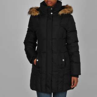 MICHAEL Michael Kors Womens Faux Fur Detachable Hood Coat   