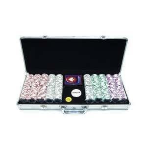   Inlay Poker Chip Set With Aluminum Case 500 Chips