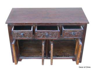 Unique Chinese Old Carved Walnut Cabinet Table DE18 01  