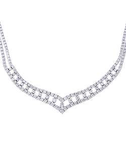 14k White Gold 22ct TDW Diamond Necklace  