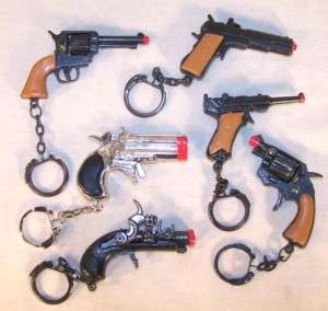 12 ASST CAP GUN KEYCHAIN pistol guns play toy diecast  