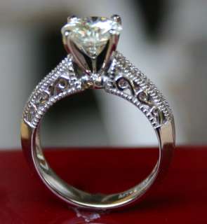 20 CT MOISSANITE ROUND SOLITAIRE ENGAGEMENT PAVE RING  